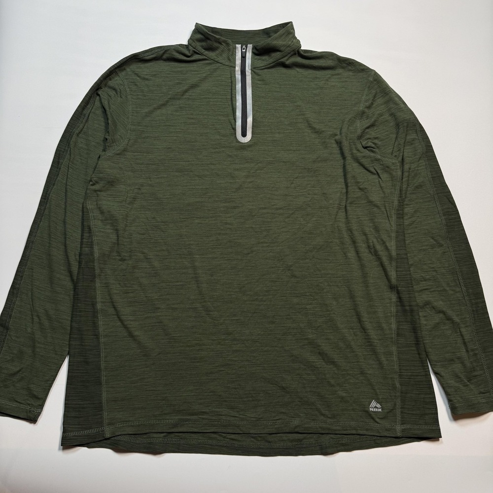 RBX Shirt Mens 2XL‎ Green Athletic 1/4 Zip Long Sleeve X-Train Pullover Gym